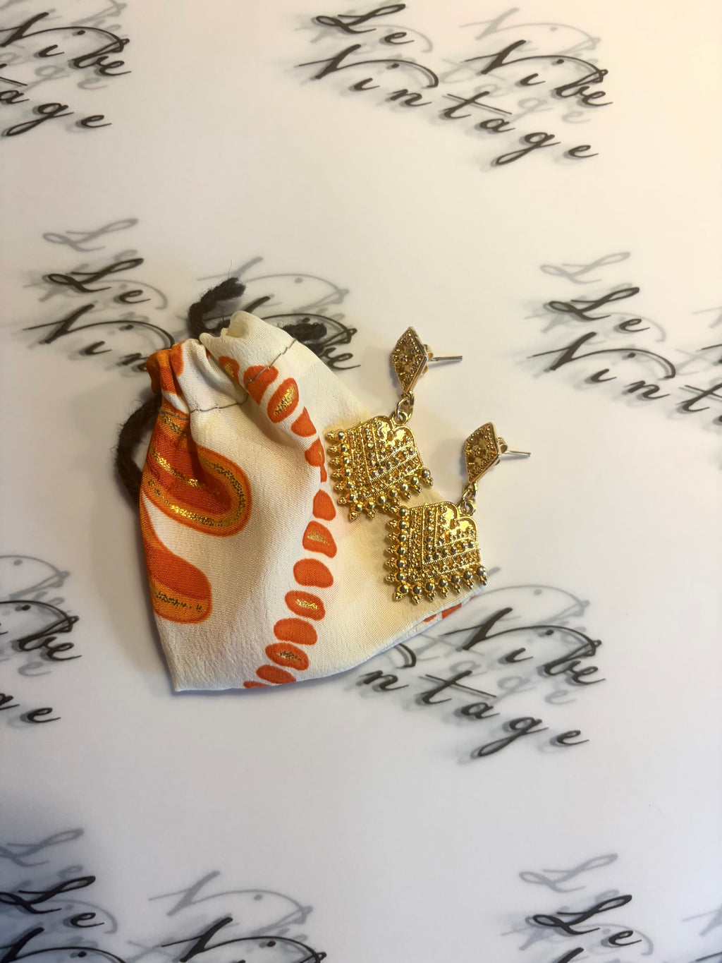 Gold costume jewellery earrings