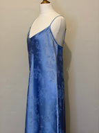 Blue floral print slip dress