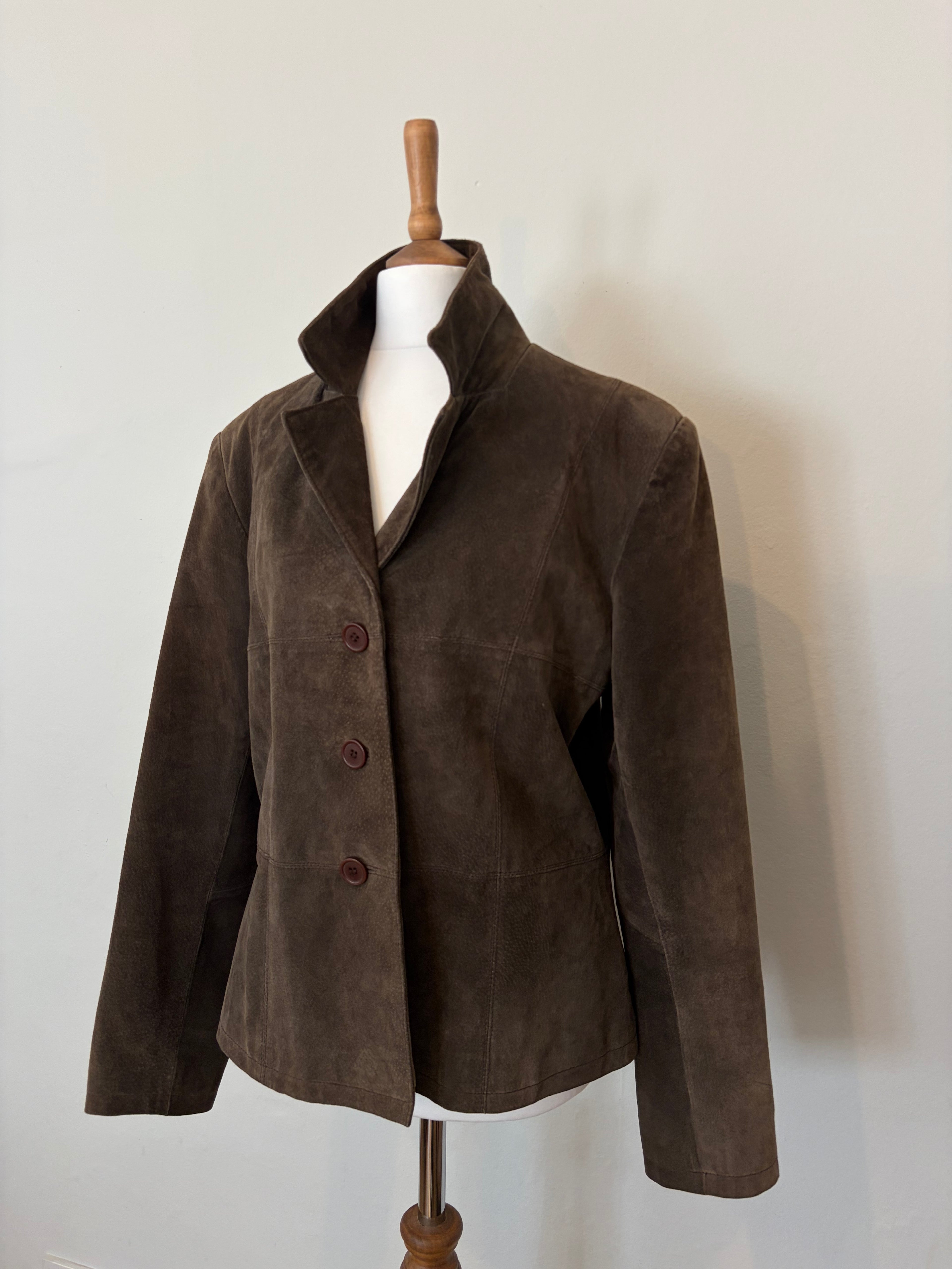 100% suede chocolate brown jacket
