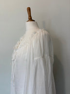 100% linen balloon sleeve blouse