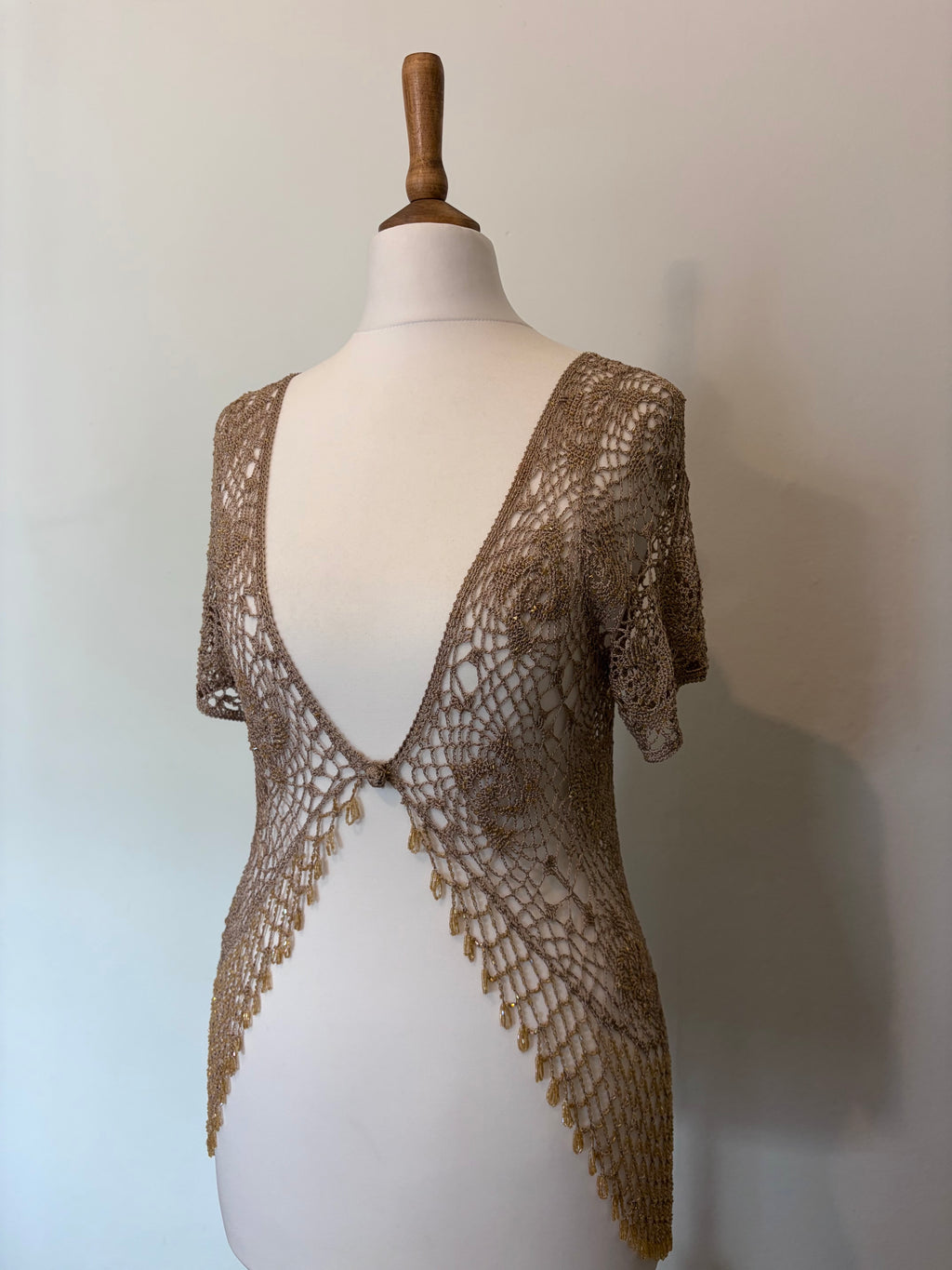Beaded crochet bolero