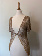 Beaded crochet bolero