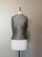100% silk silver top