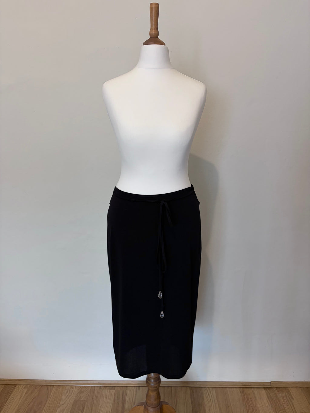 Black skirt with diamanté tie detail