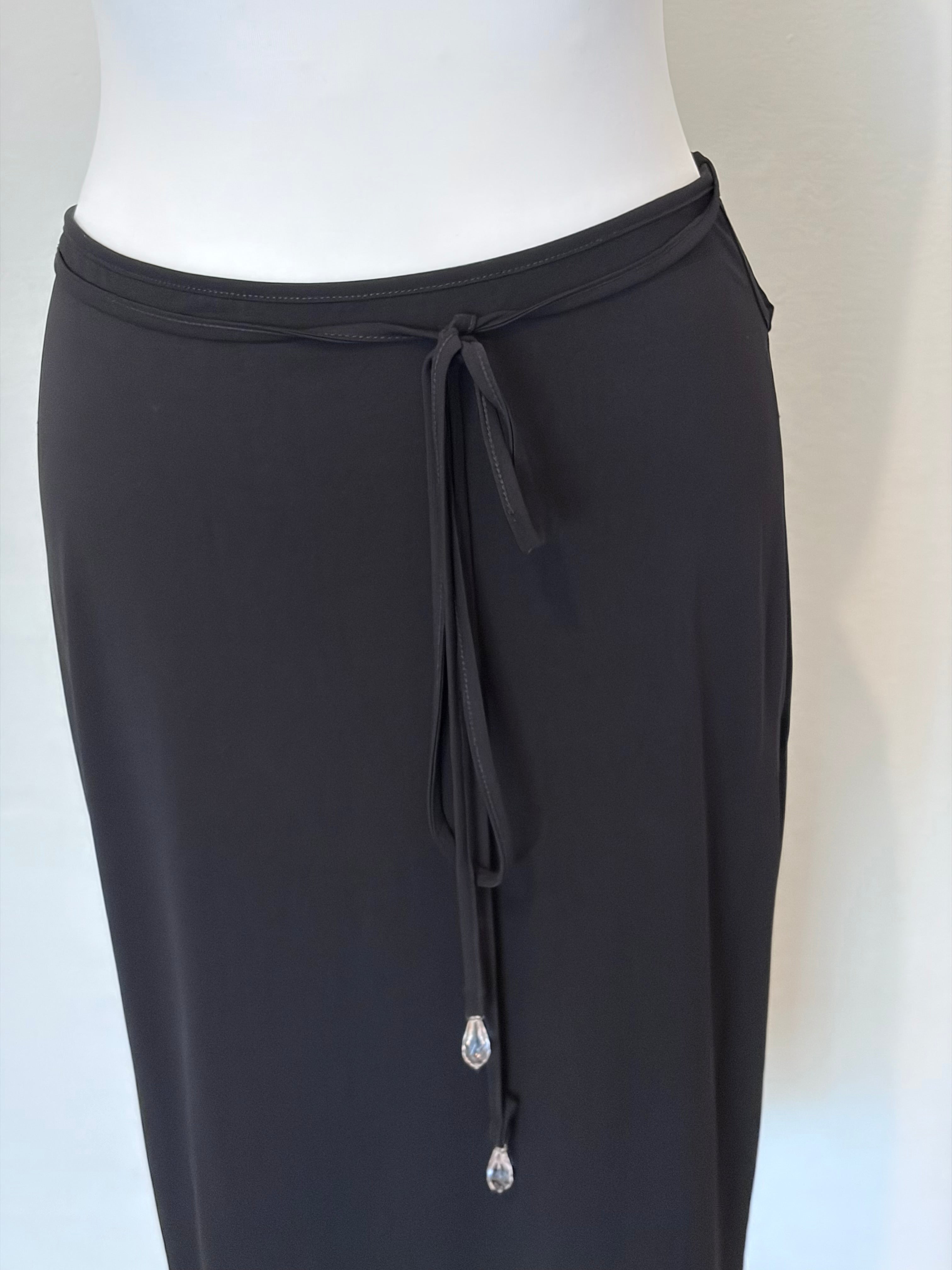Black skirt with diamanté tie detail