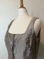100% silk silver top