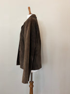 100% suede chocolate brown jacket