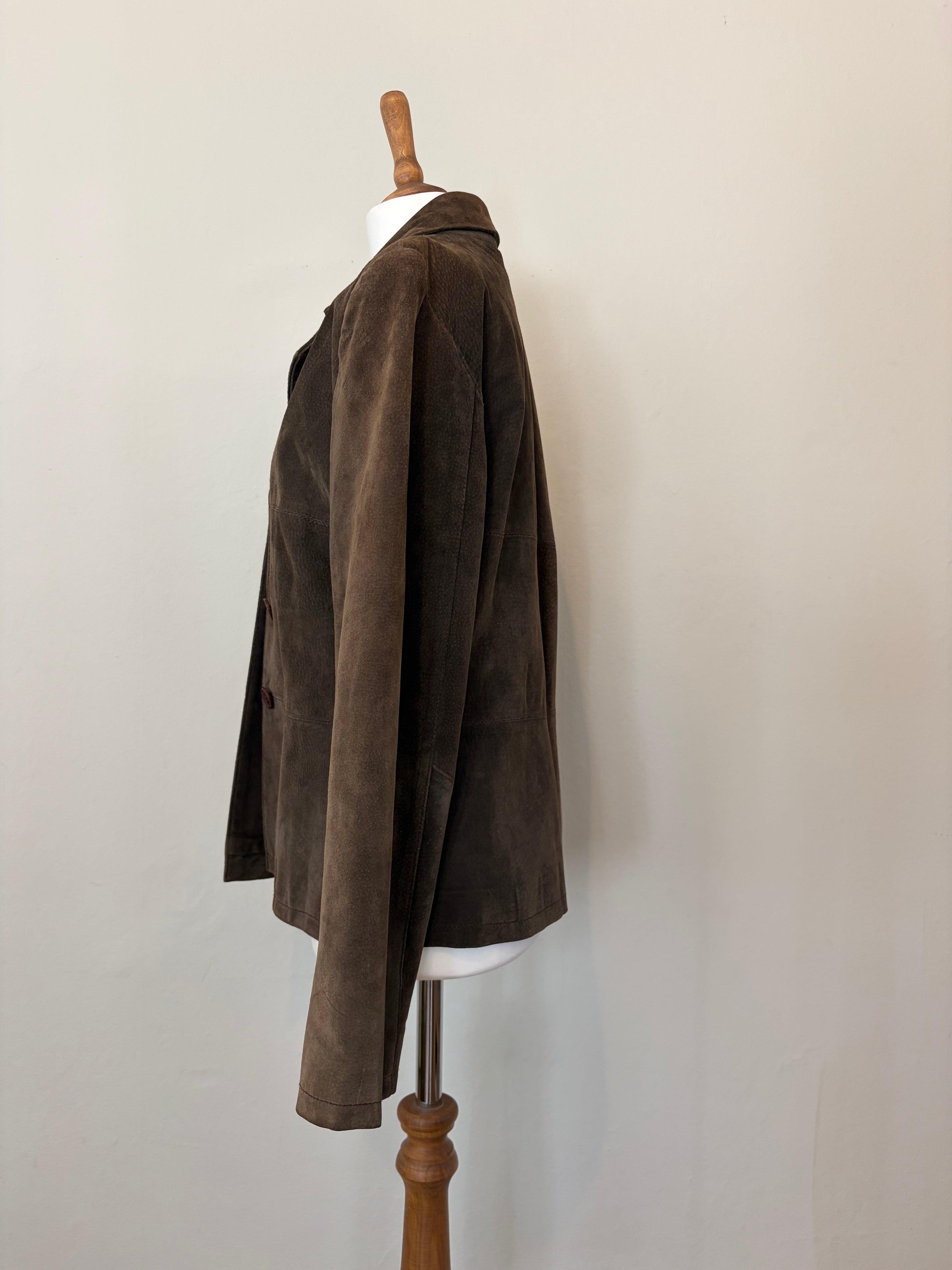 100% suede chocolate brown jacket