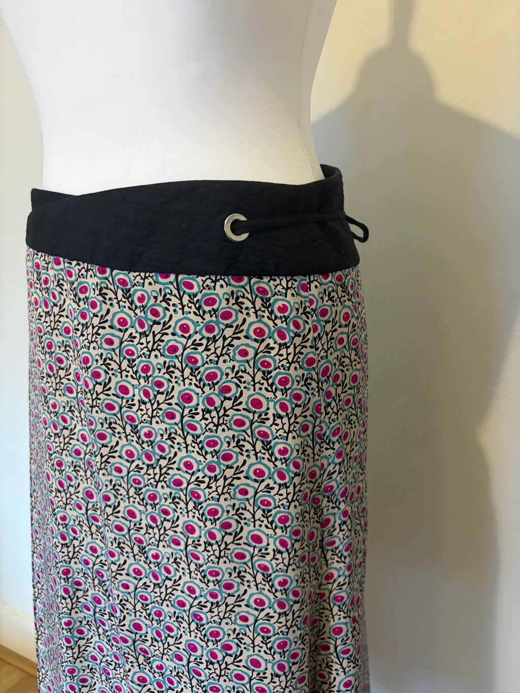 100% Silk floral wrap skirt