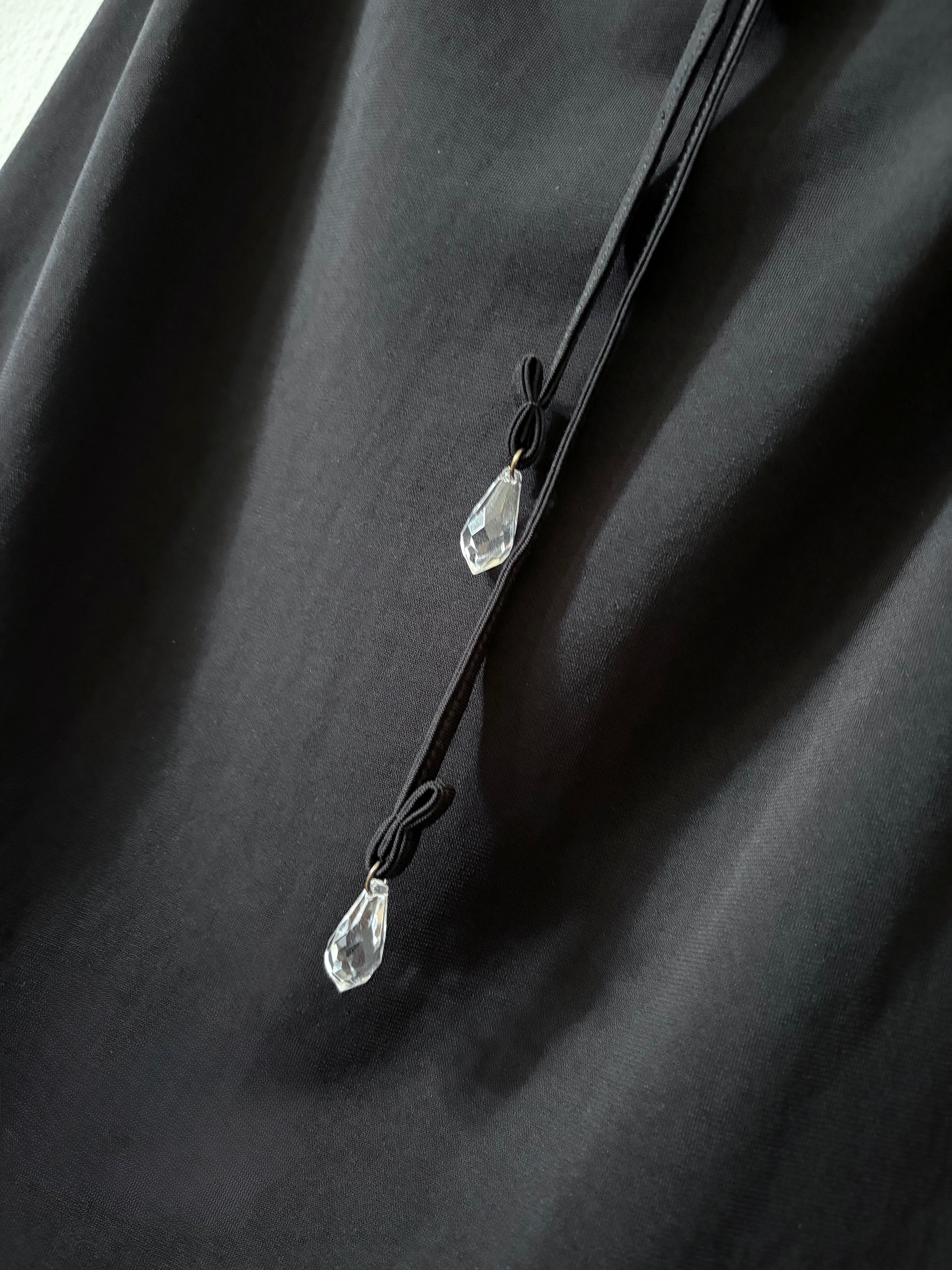 Black skirt with diamanté tie detail