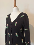 Hula girl embroidered cardigan