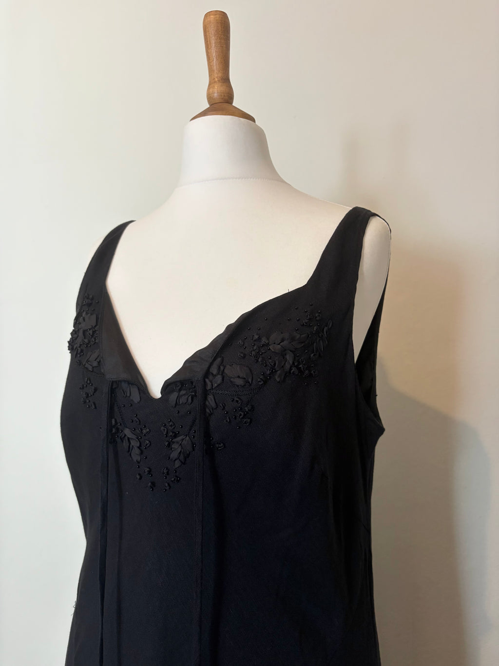 Black linen midi dress