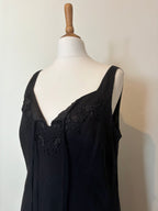 Black linen midi dress