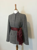 100% silk red patterned scarf