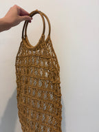 Vintage 70s bamboo woven bag