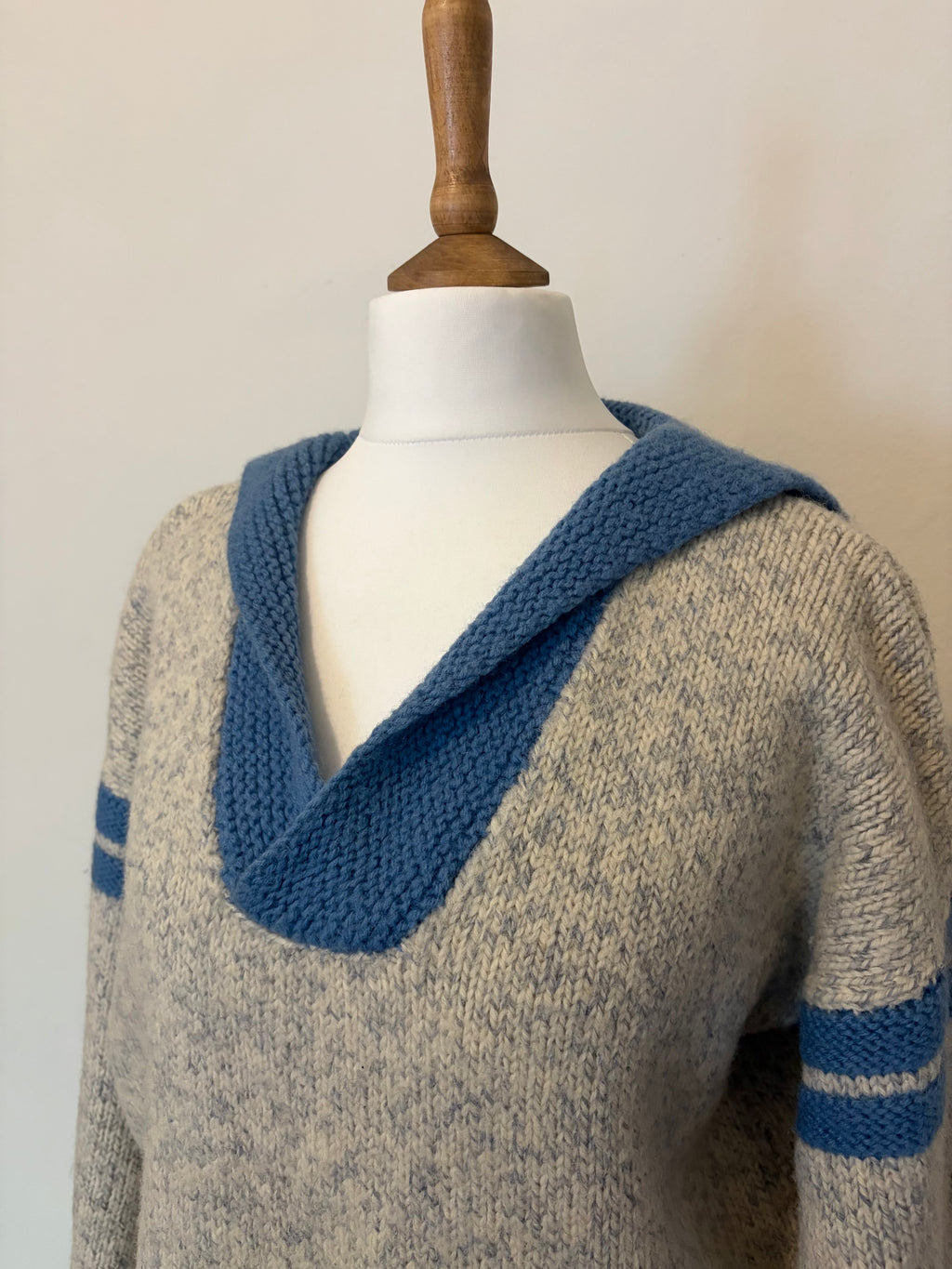 Pure wool sailor collar jumper