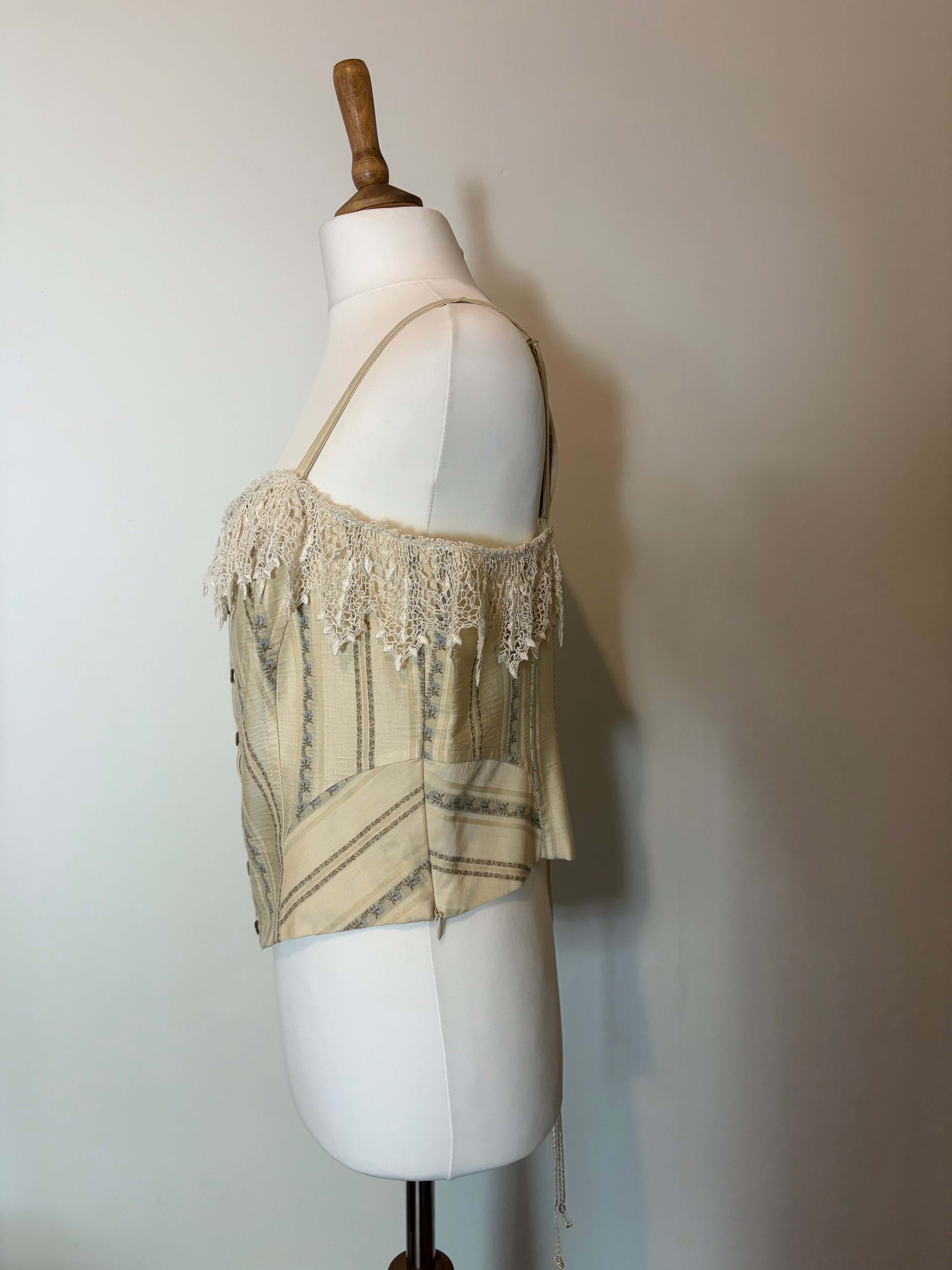 Lace trim corset top