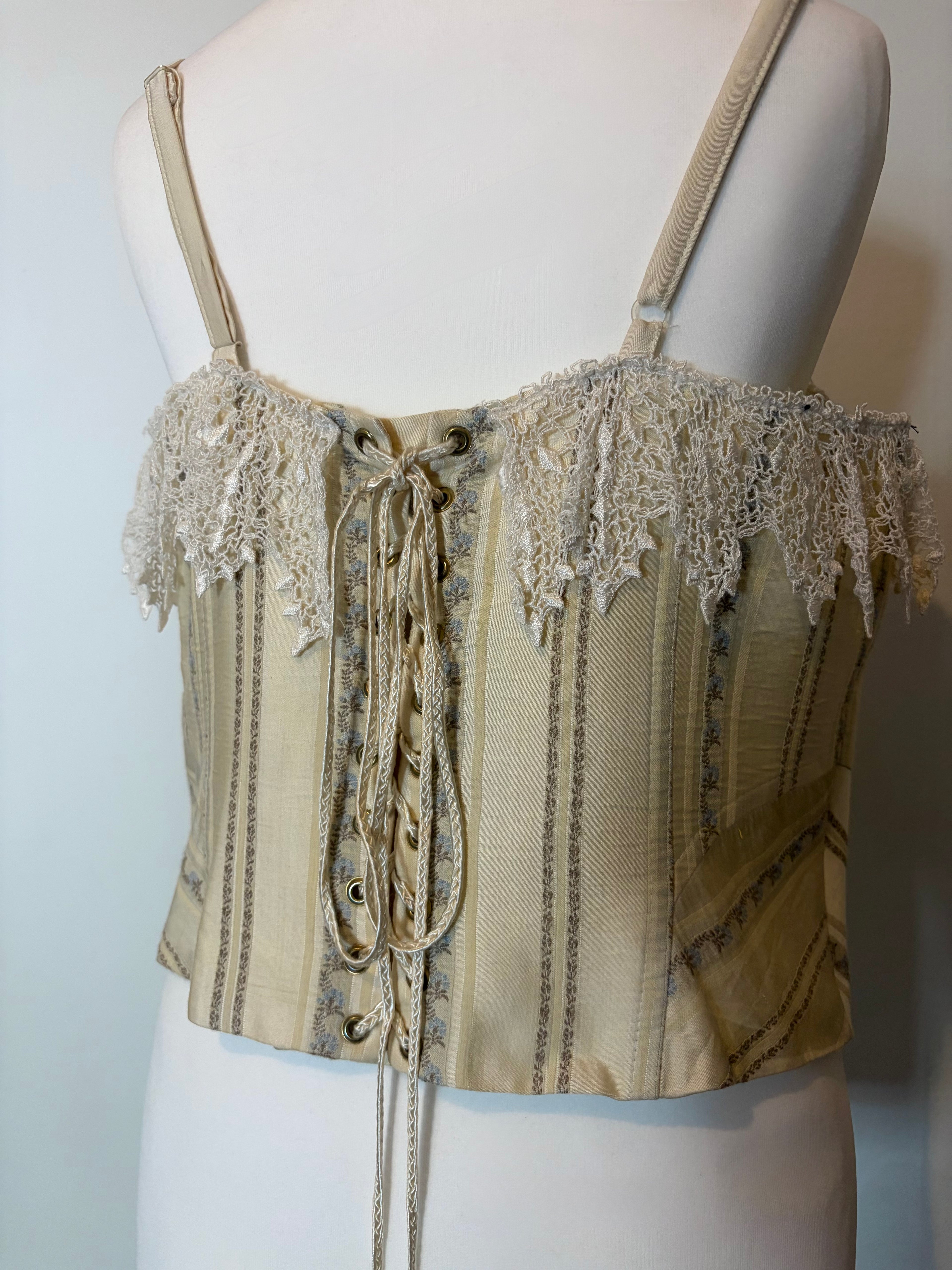 Lace trim corset top