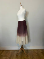Ombre pleated midi skirt