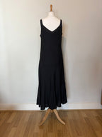 Black linen midi dress