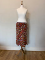 100% silk floral skirt