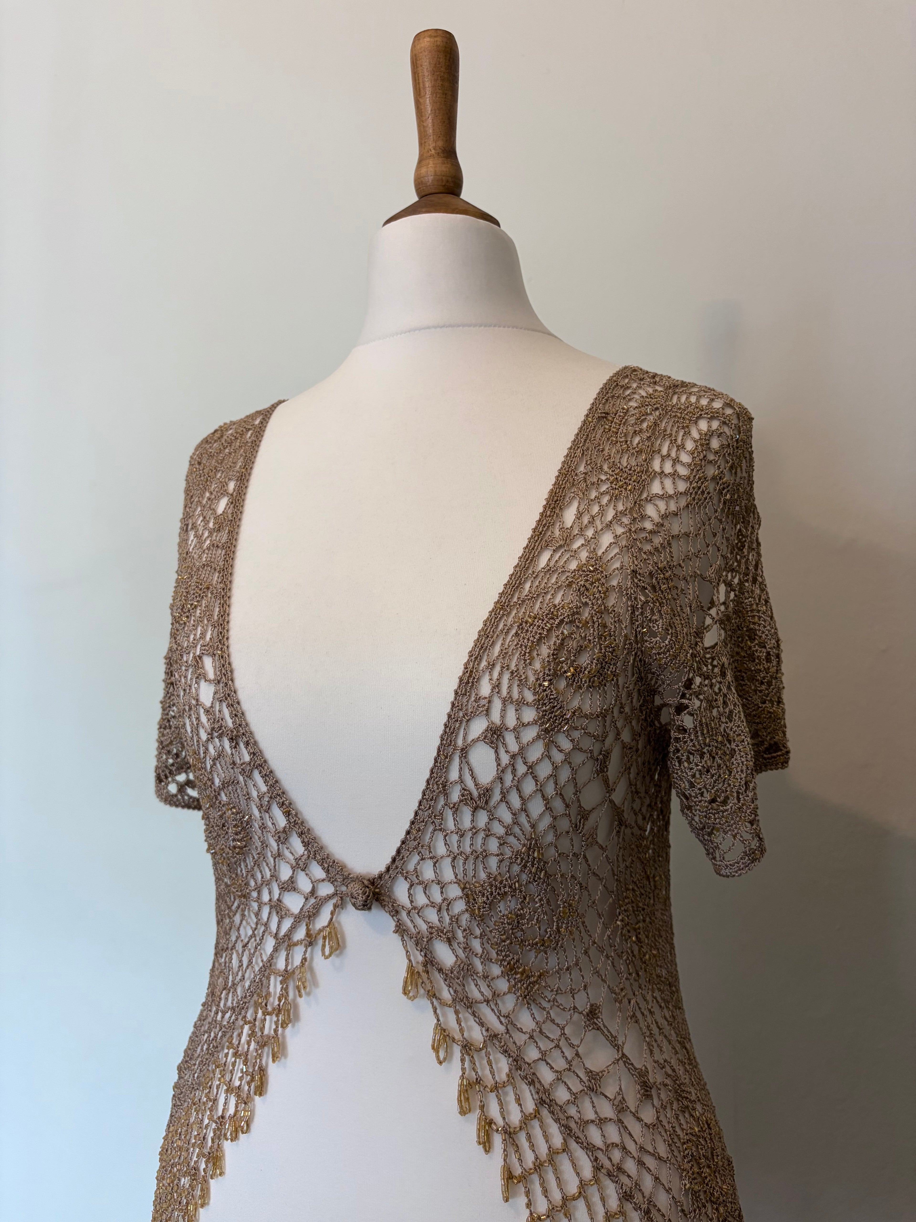 Beaded crochet bolero