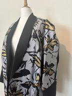 100% silk abstract floral button jacket