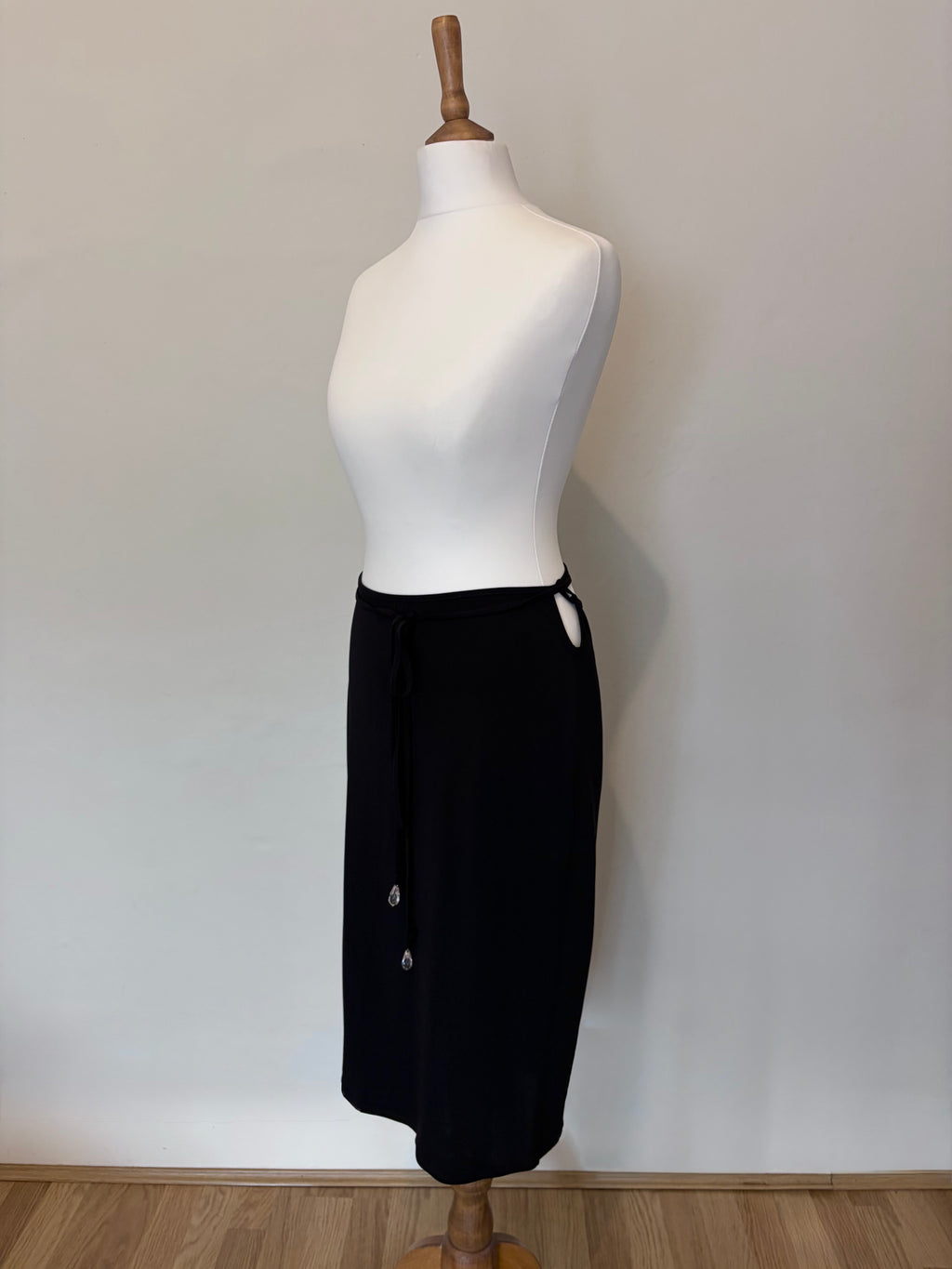 Black skirt with diamanté tie detail