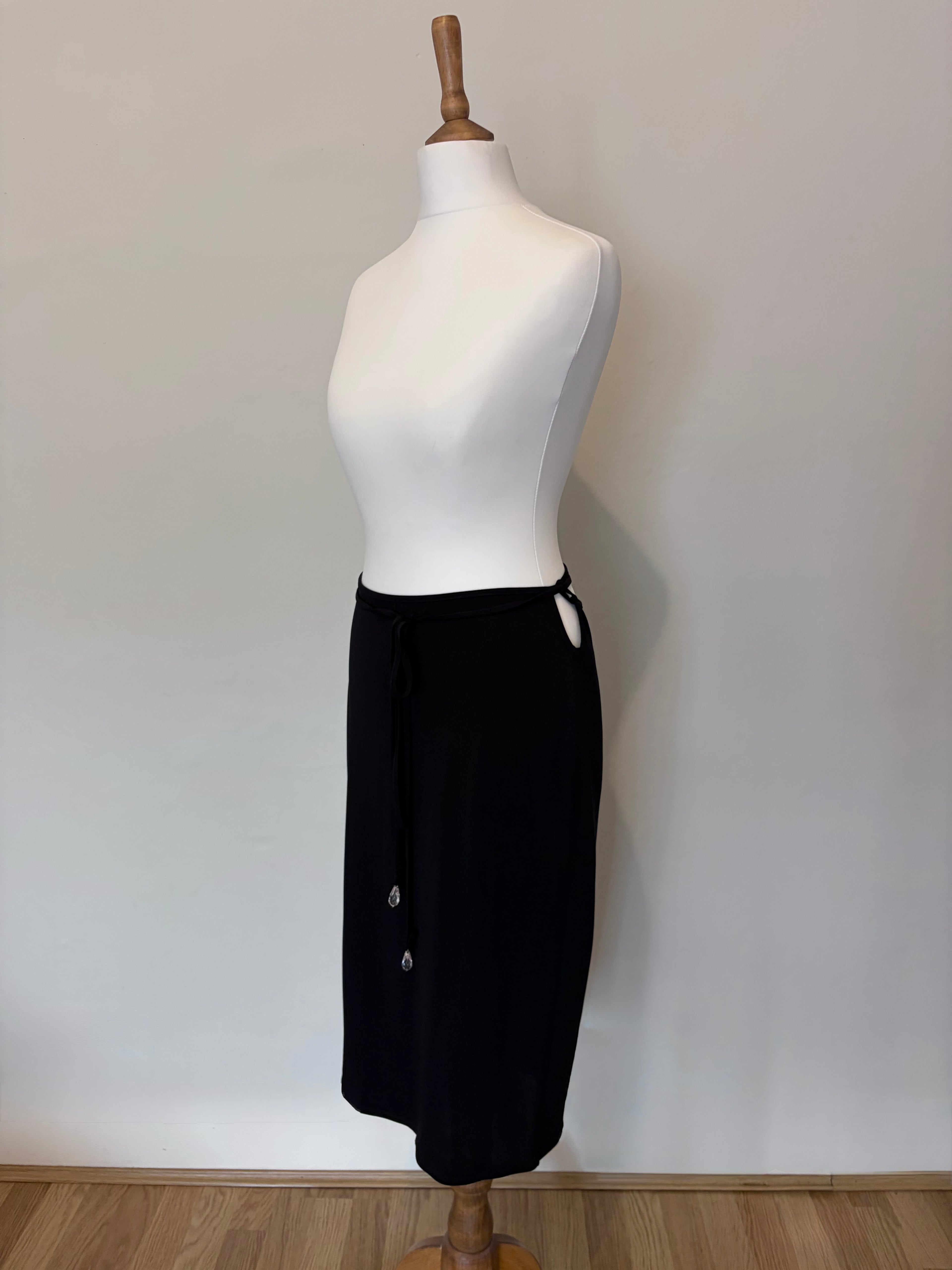 Black skirt with diamanté tie detail