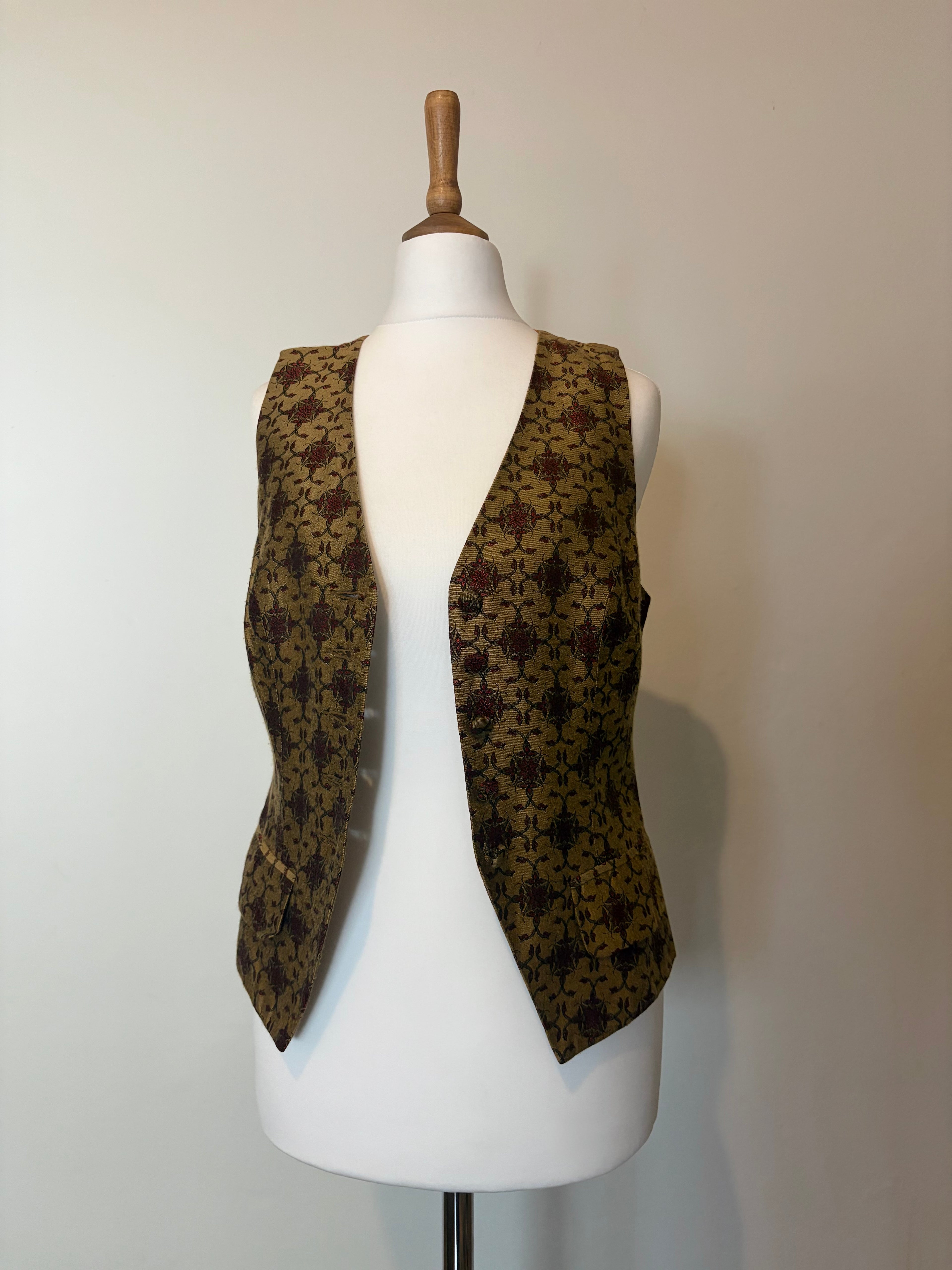 Gold jacquard waistcoat