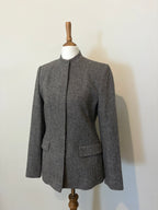 Grey wool-blend tailored jacket