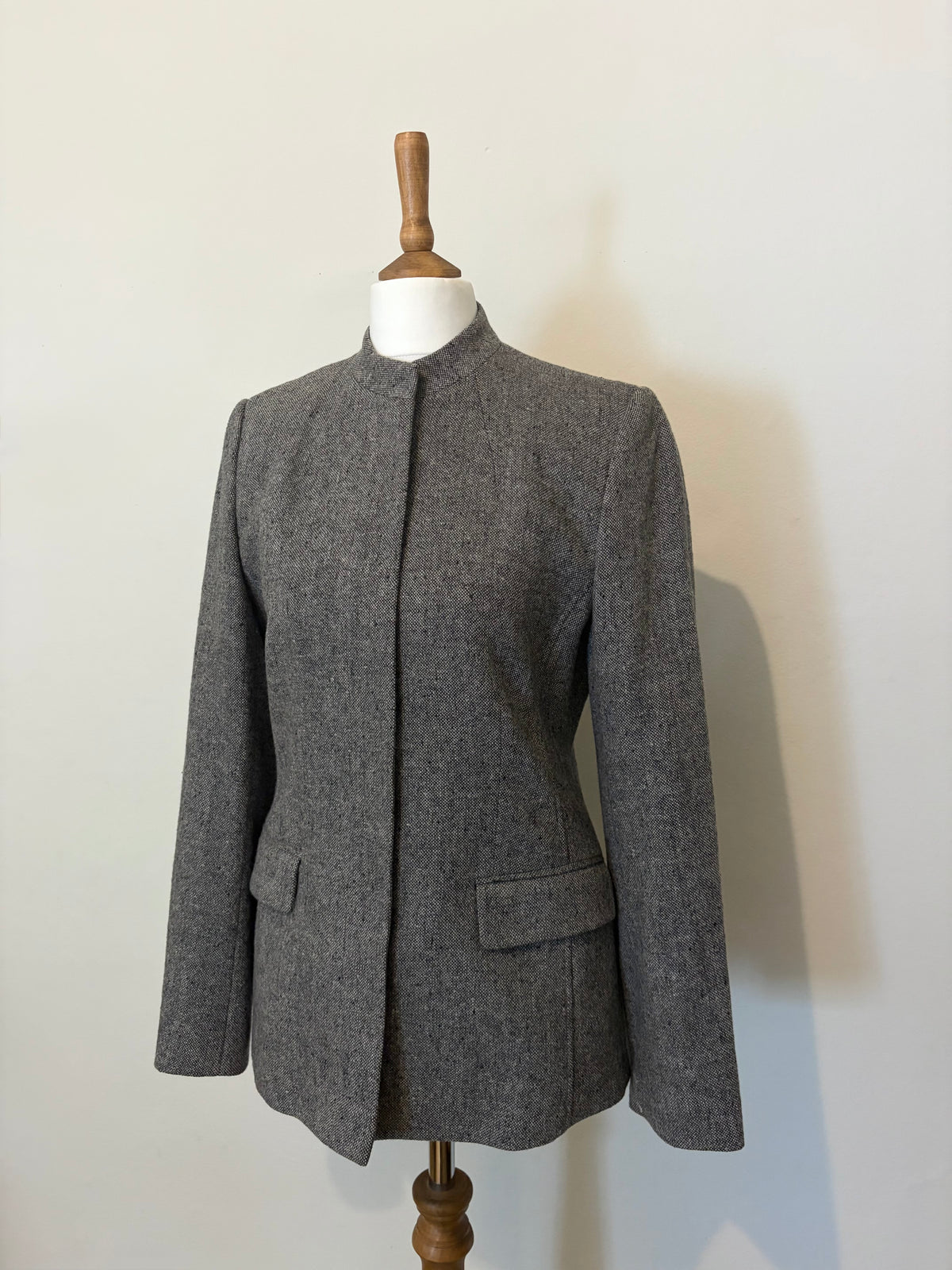 Grey wool-blend tailored jacket
