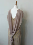 Sheer overlay dress with scarf