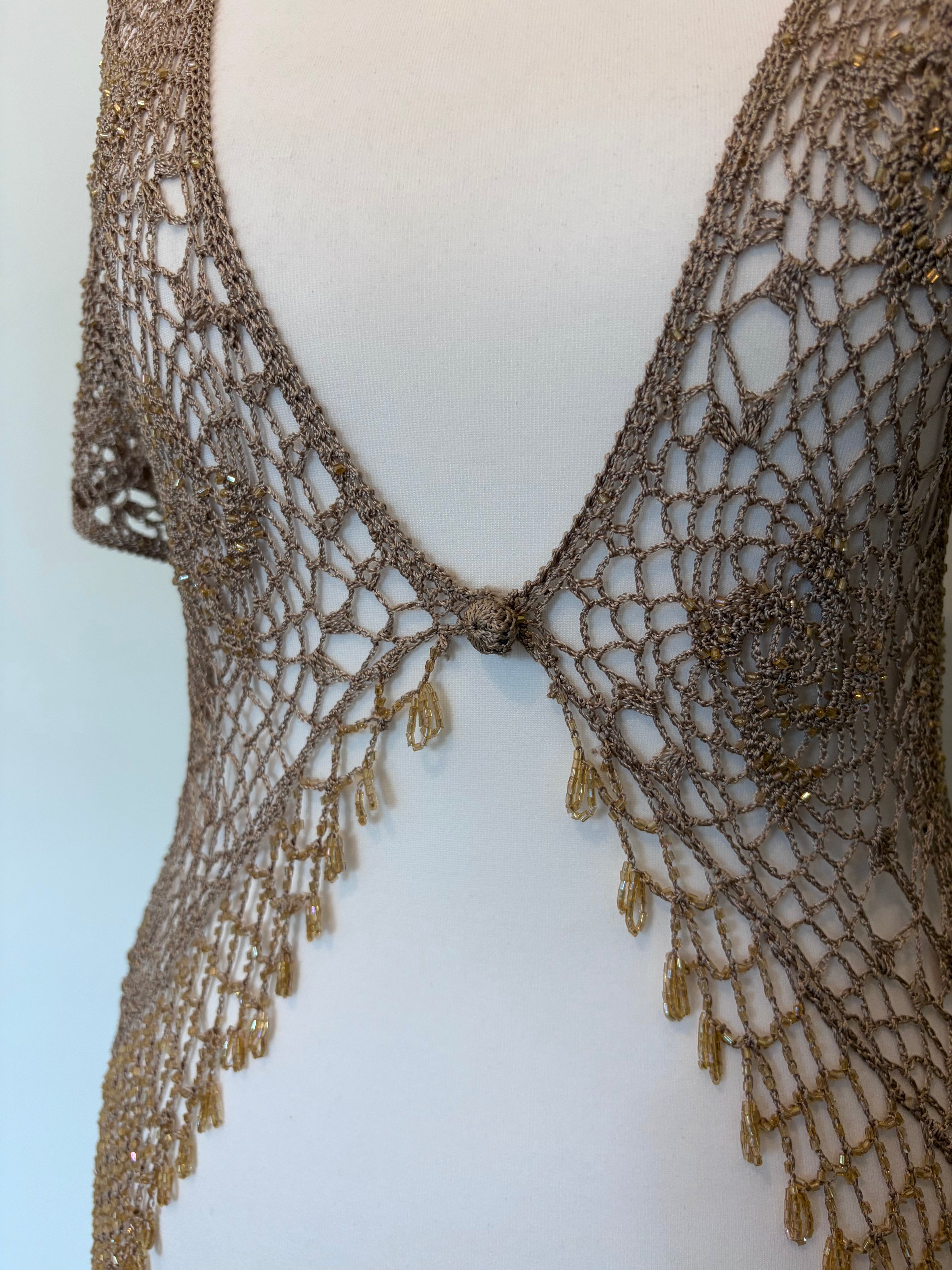 Beaded crochet bolero