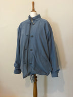 Blue funnel neck bomber jacket