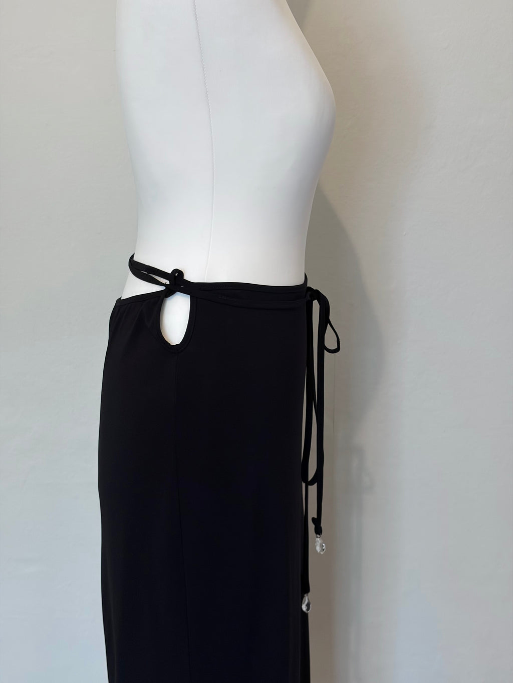Black skirt with diamanté tie detail