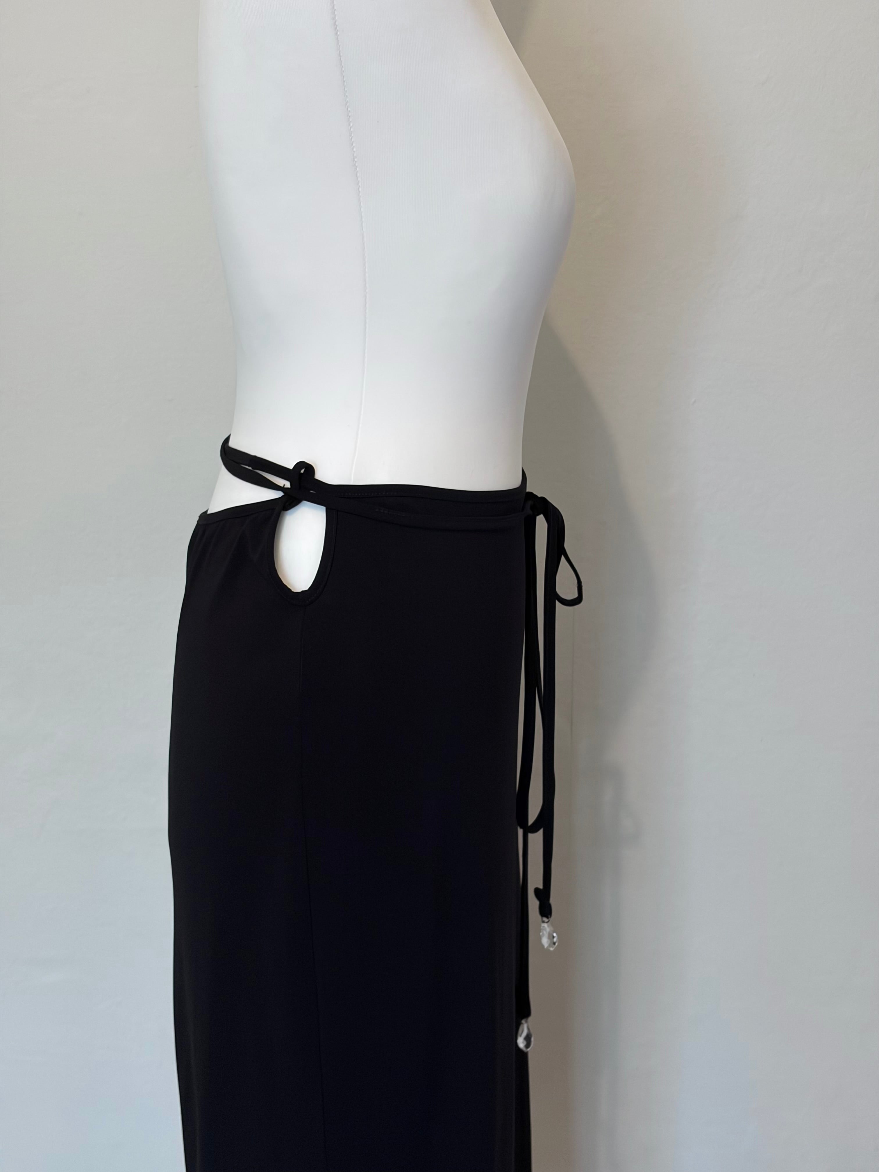 Black skirt with diamanté tie detail