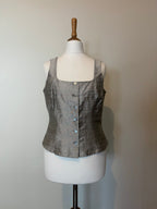 100% silk silver top