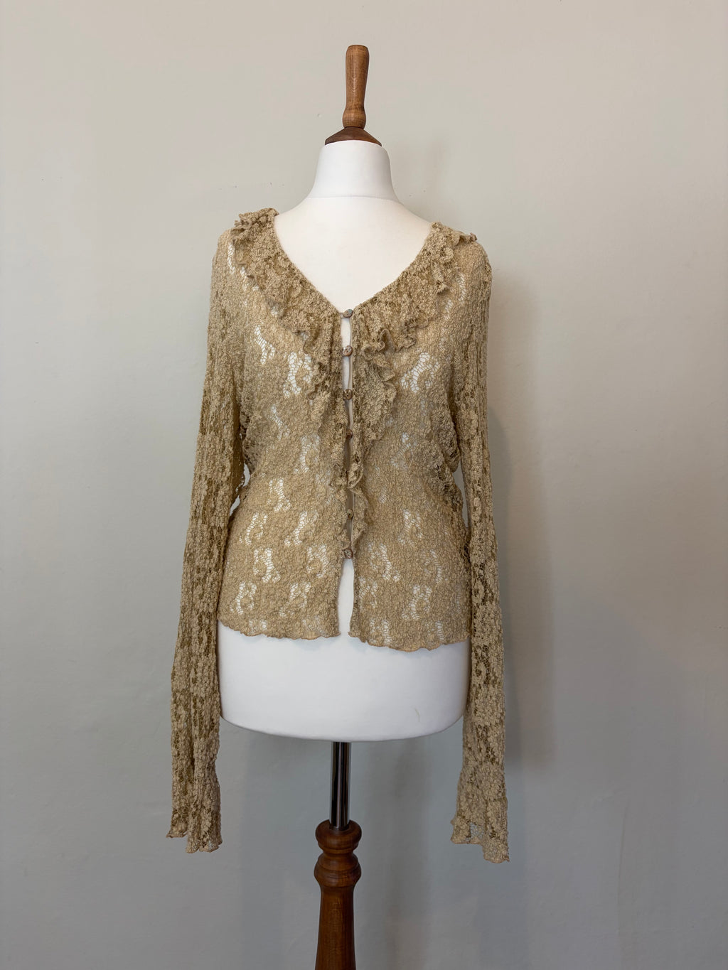 Vintage '90s lace blouse with ruffle detail