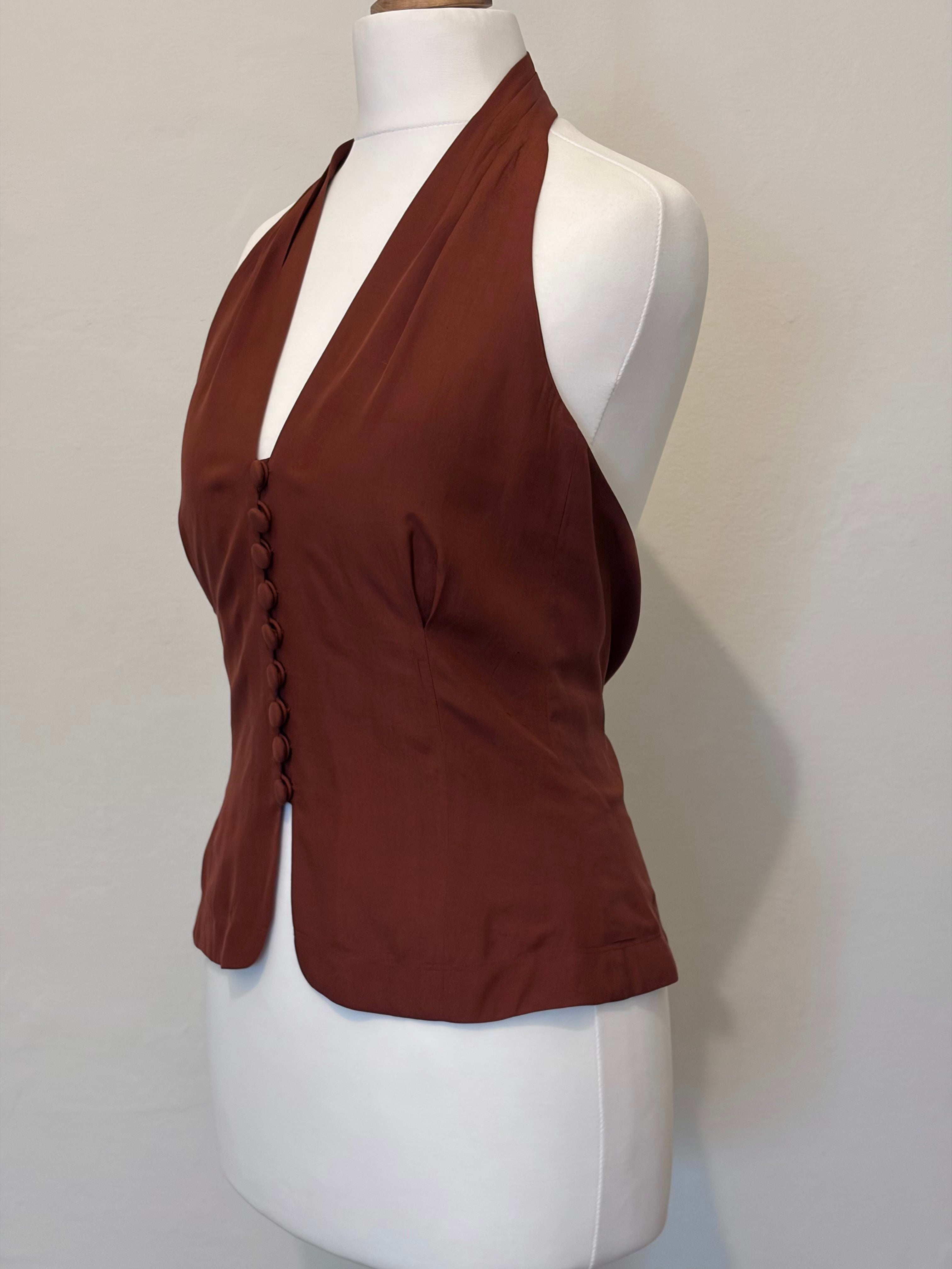Silk halterneck top