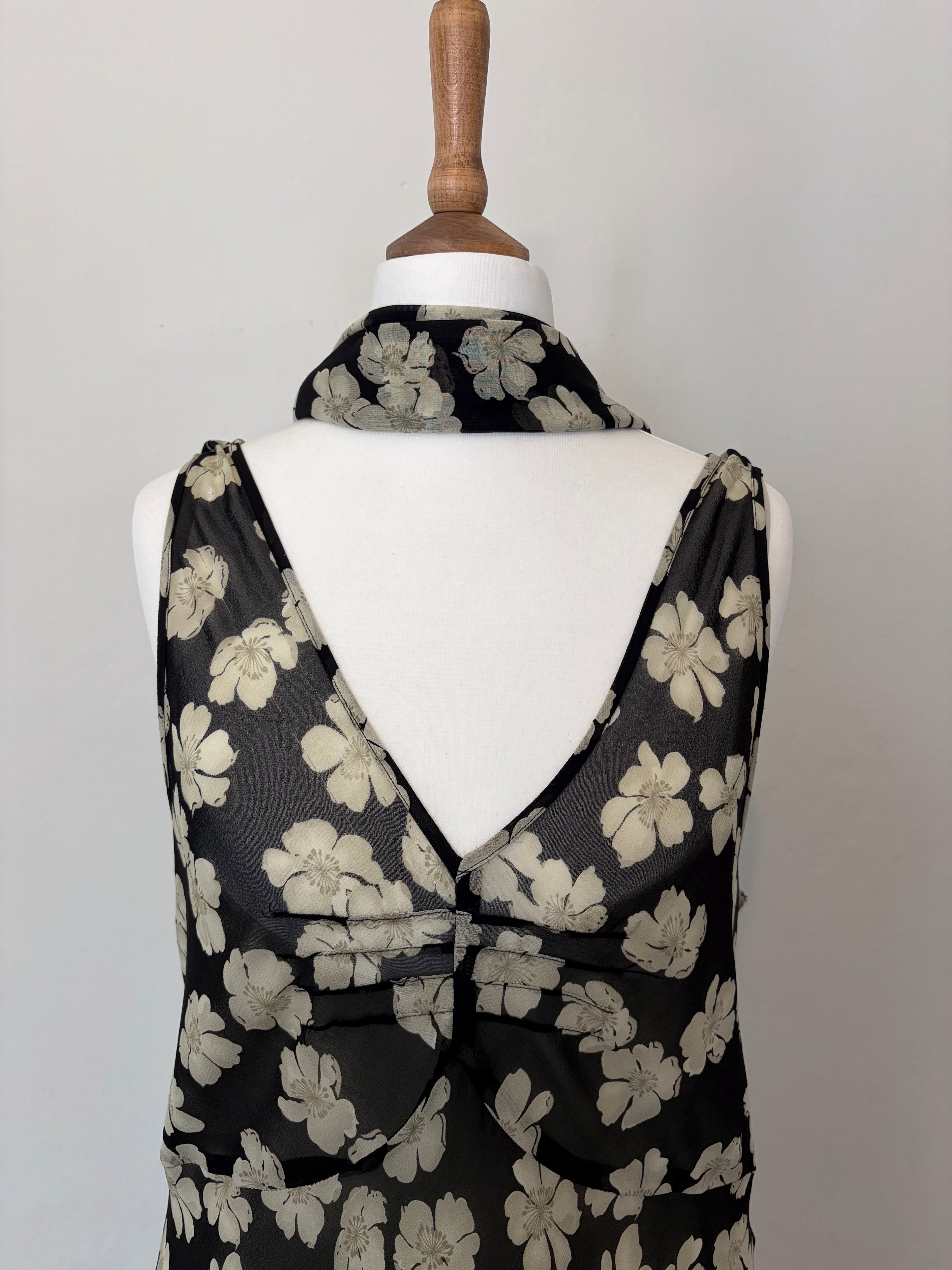 Floral maxi dress with matching scarf