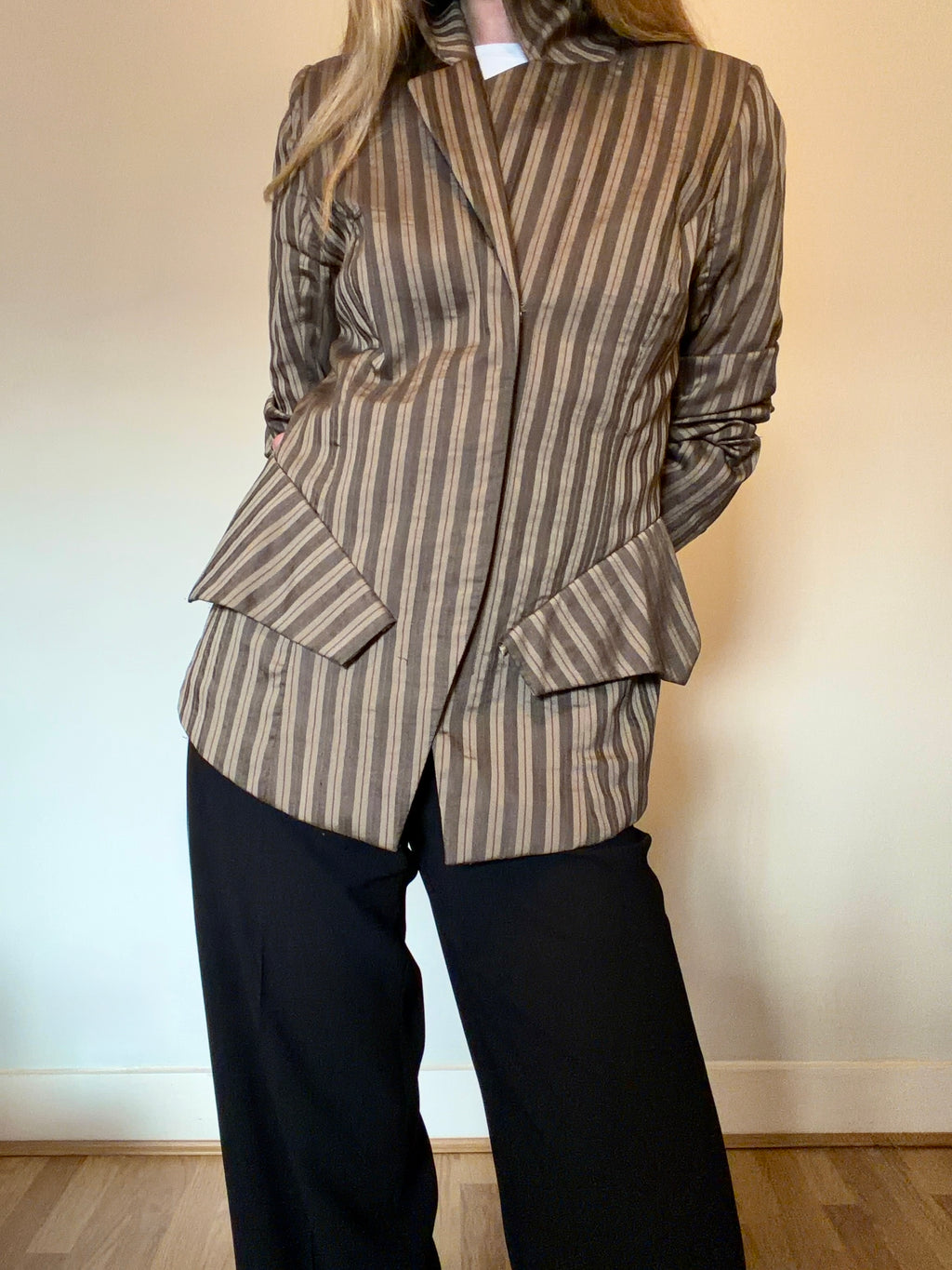 Brown and gold stripe jacket