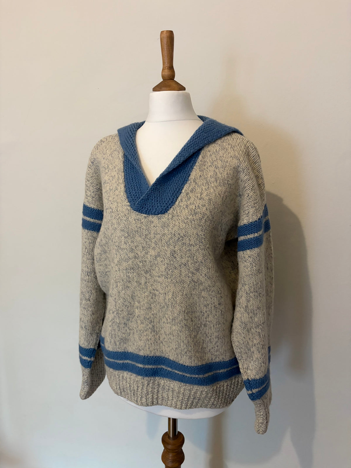 Pure wool sailor collar jumper
