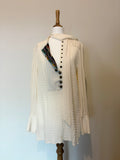 2000's white boho top with scarf