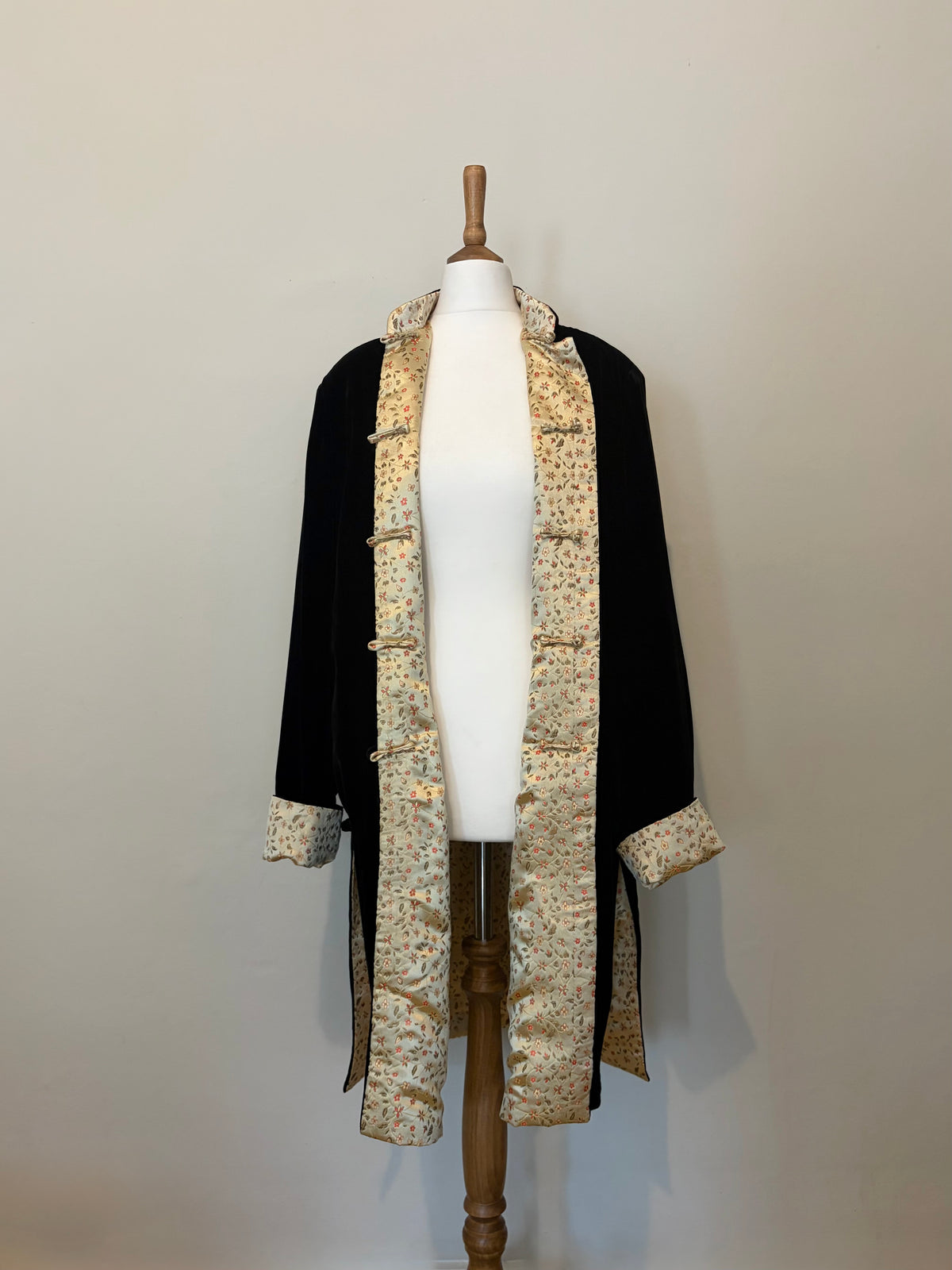 Reversible oriental velvet coat