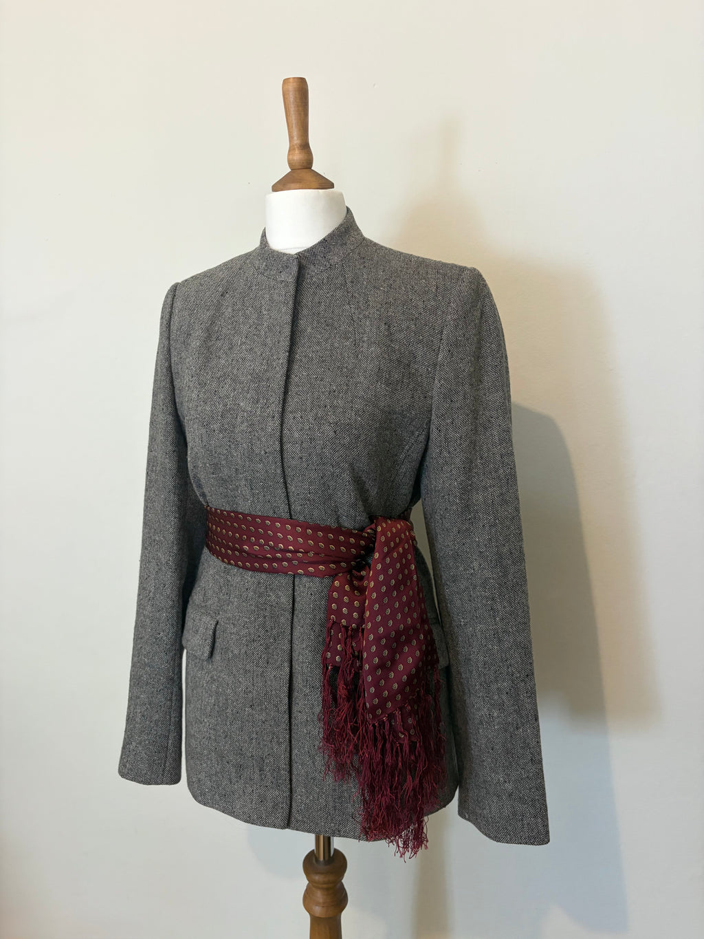 Grey wool-blend tailored jacket