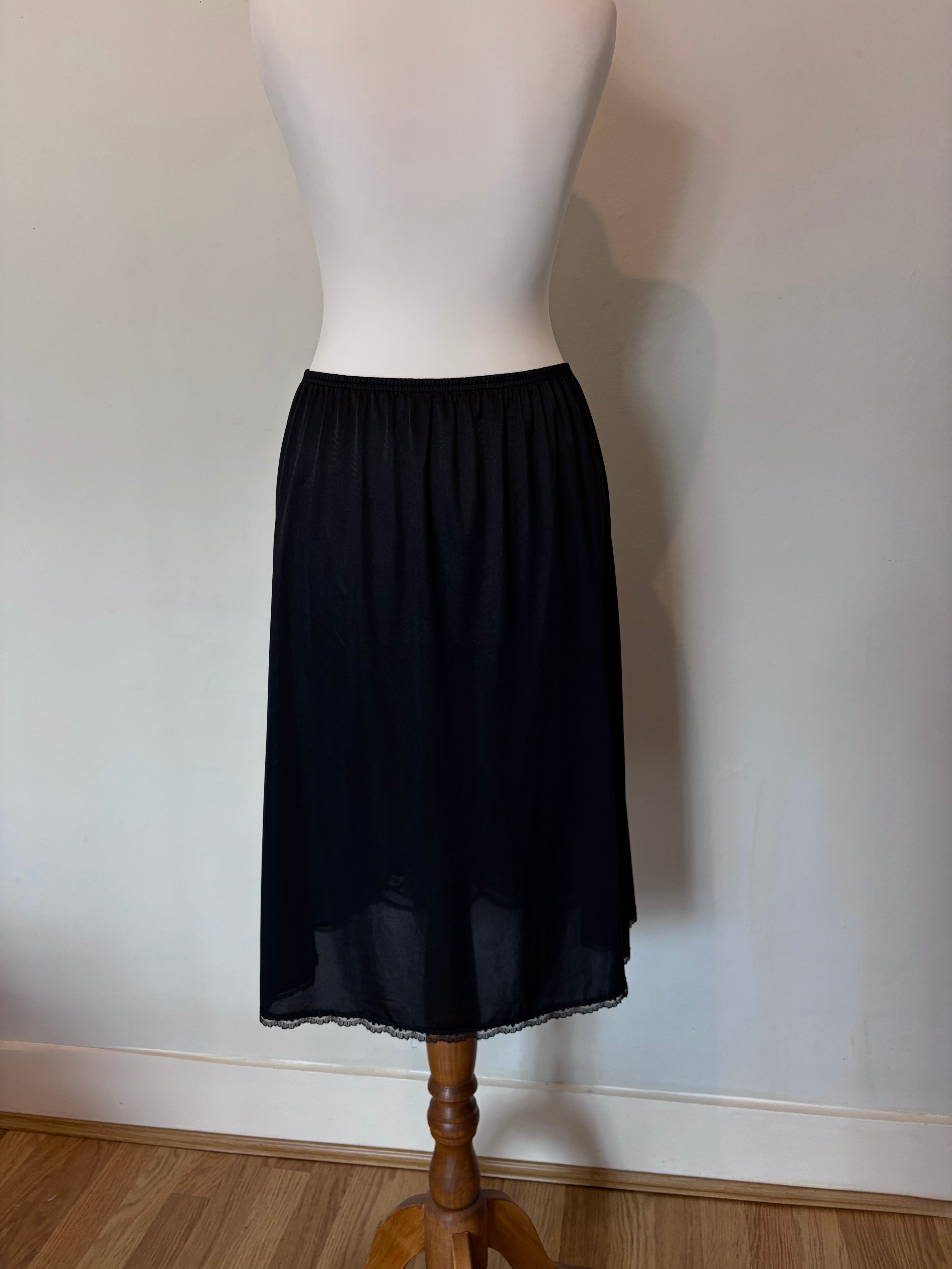 Vintage black slip skirt