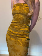 Mustard yellow midi dress