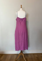 Pink midi dress with beaded straps