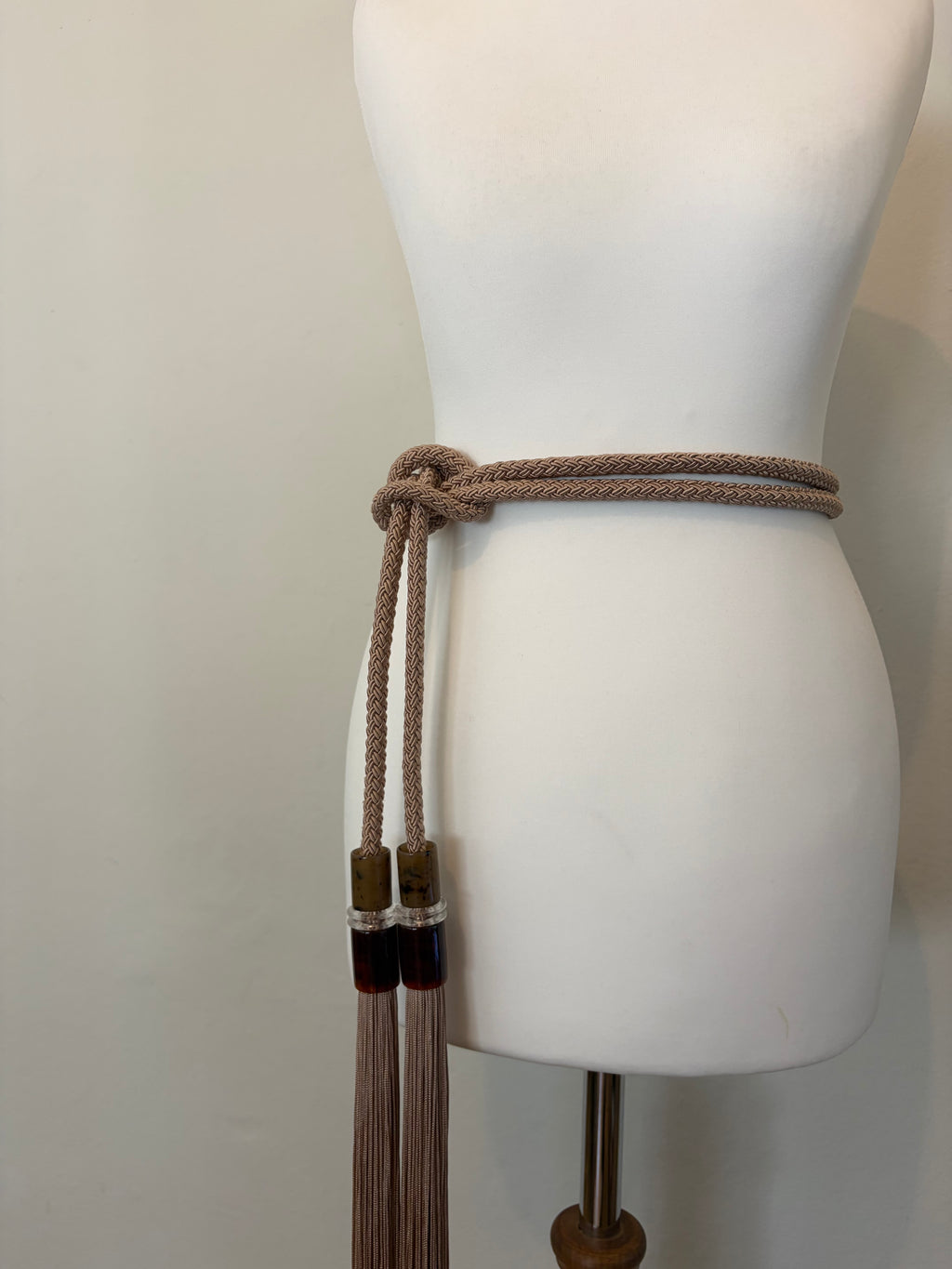 Max Mara beige tassel rope belt – runway piece